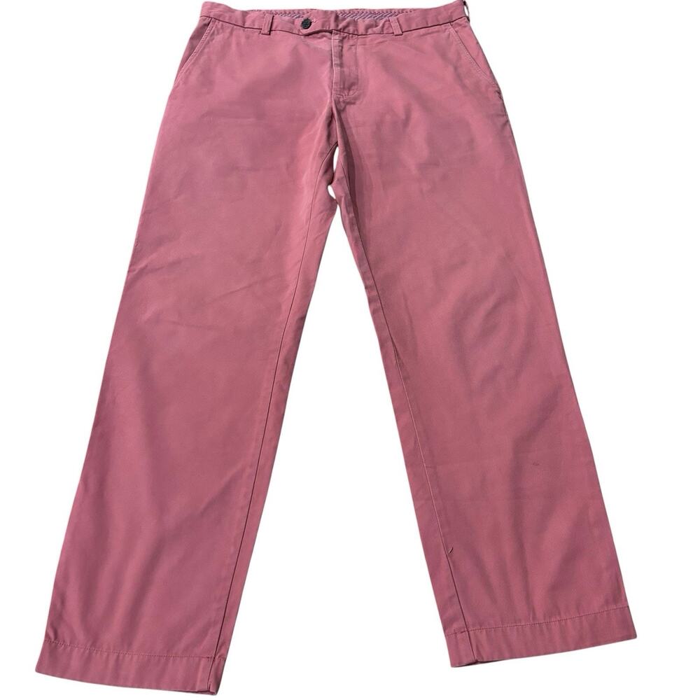 Brooks Brothers Milano Flat Front Nantucket Red Cotton Khakis Men's Size 35x30*